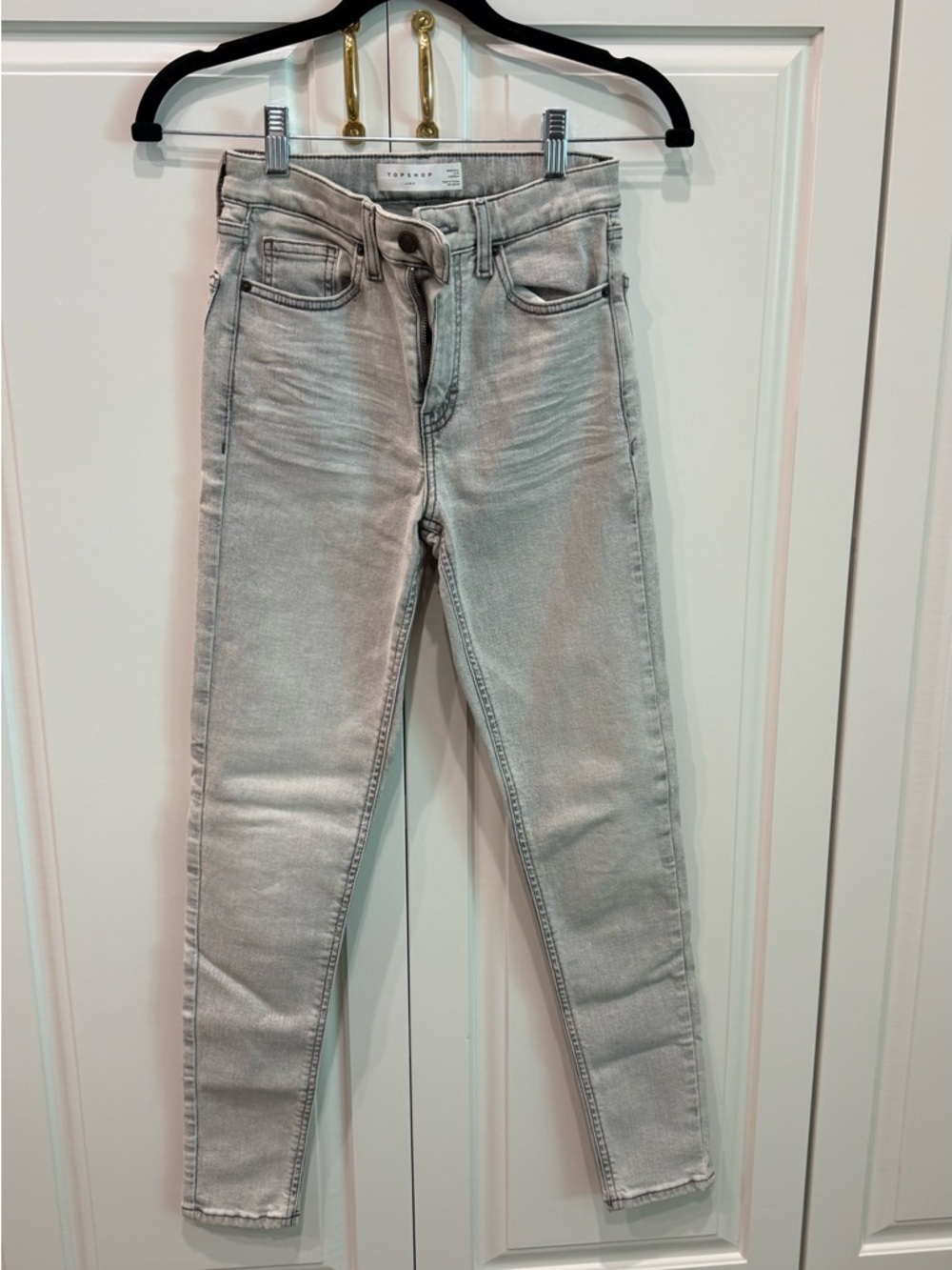 Topshop Light Gray Skinny Jeans